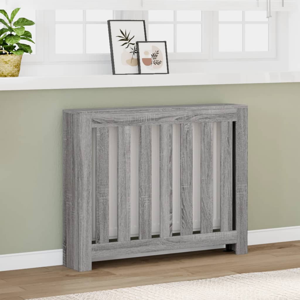 Radiator Cover Grey Sonoma 104 x 20 x 82 cm Engineered Wood