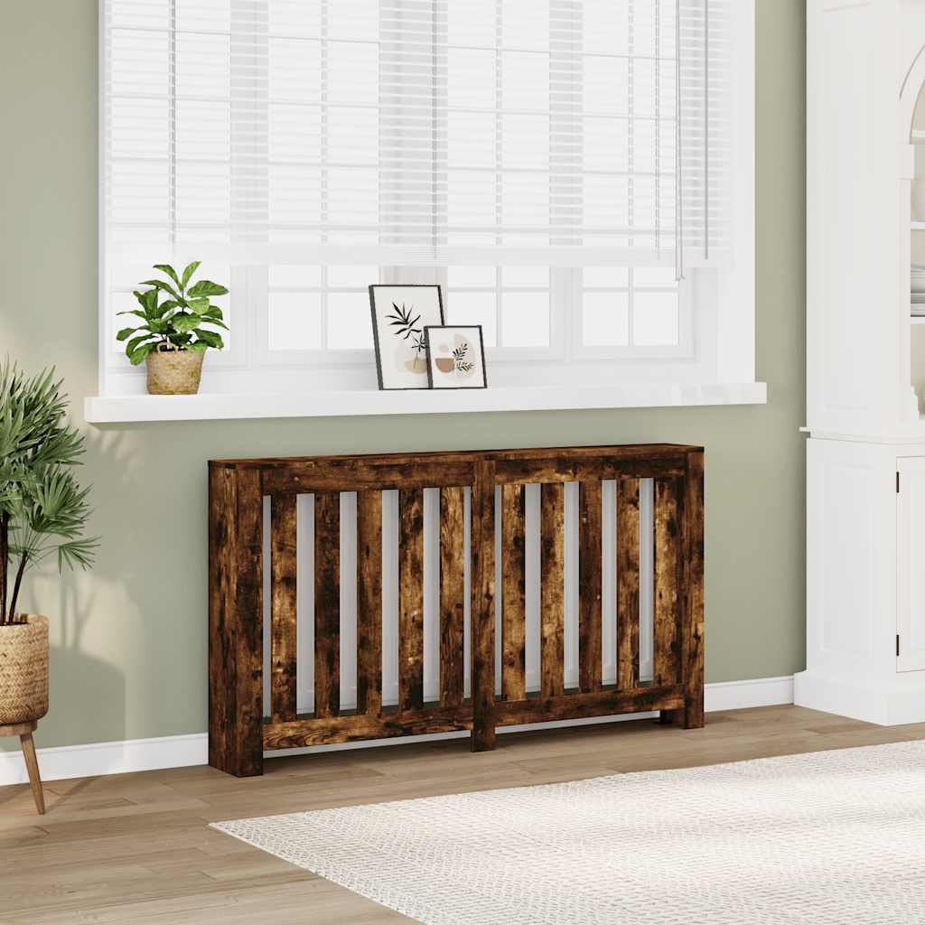 Radiator Cover Smoked Oak 149x20x82 cm Engineered Wood