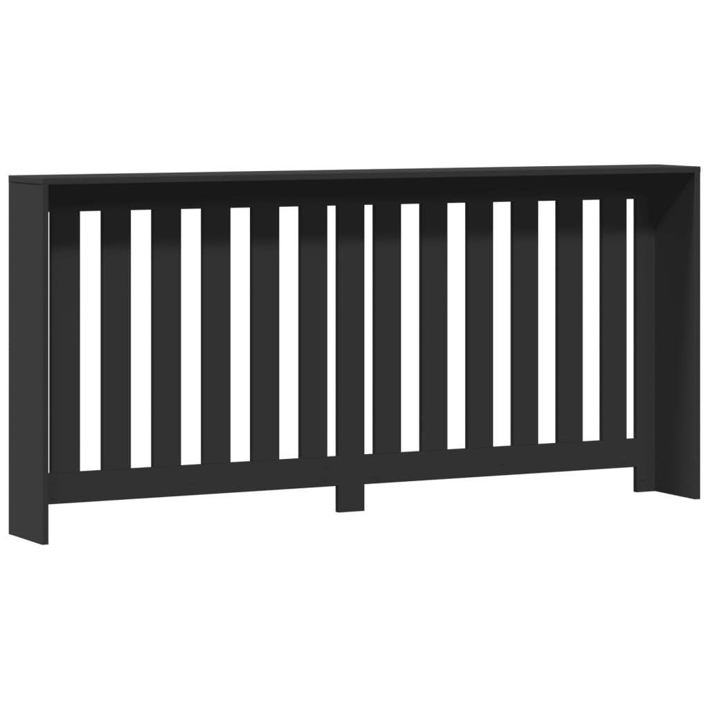 vidaXL Radiator Cover Black 175x20x82 cm Engineered Wood