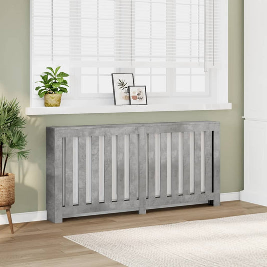 vidaXL Radiator Cover Concrete Grey 175x20x82 cm Engineered Wood