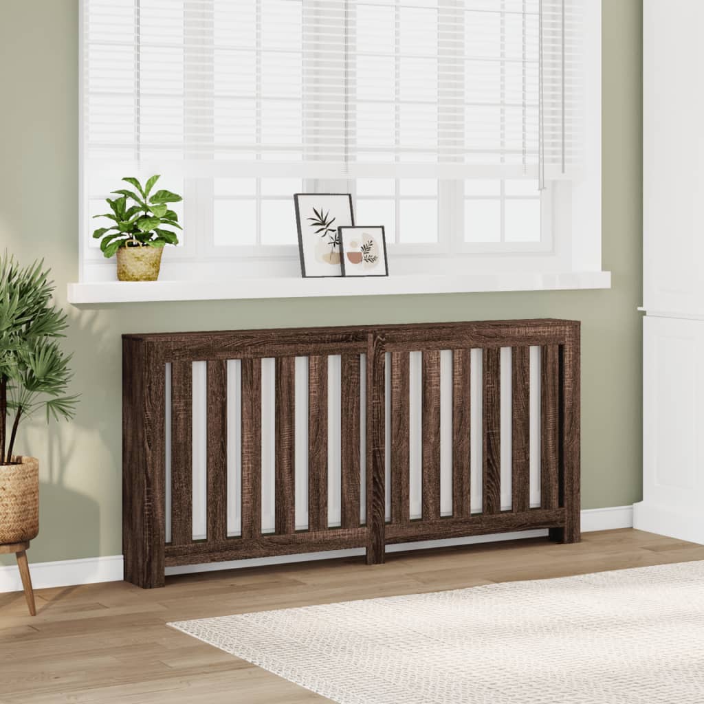 Radiator Cover Brown Oak 175x20x82 cm Engineered Wood