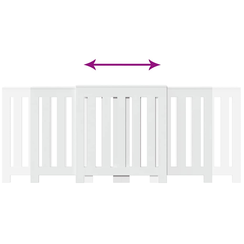 Radiator Cover White 205x21,5x83,5 cm Engineered Wood