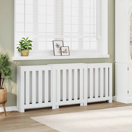 Radiator Cover White 205x21.5x83.5 cm Engineered Wood