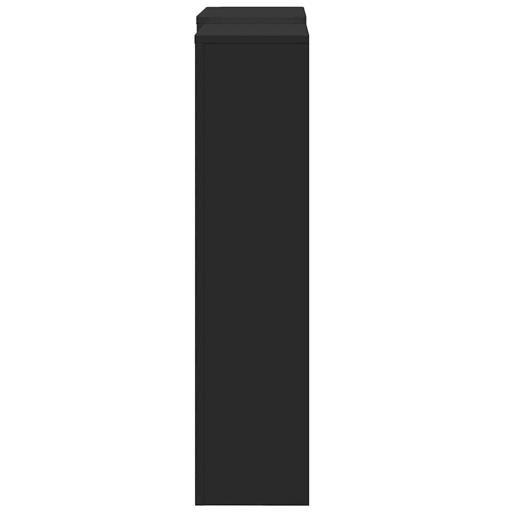 Radiator Cover Black 205x21.5x83.5 cm Engineered Wood