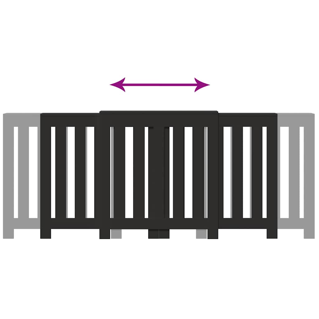 Radiator Cover Black 205x21.5x83.5 cm Engineered Wood