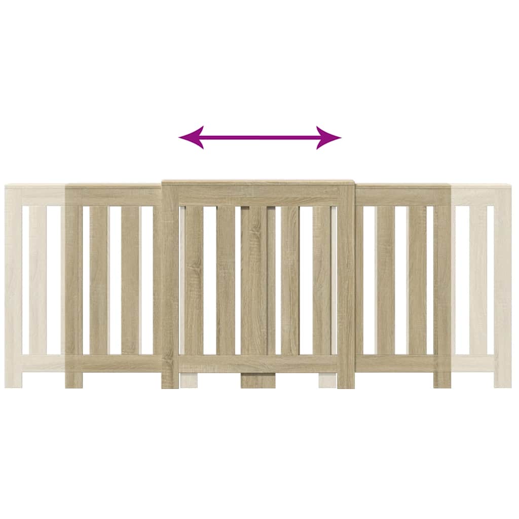 Radiator Cover Sonoma Oak 205x21.5x83.5 cm Engineered Wood