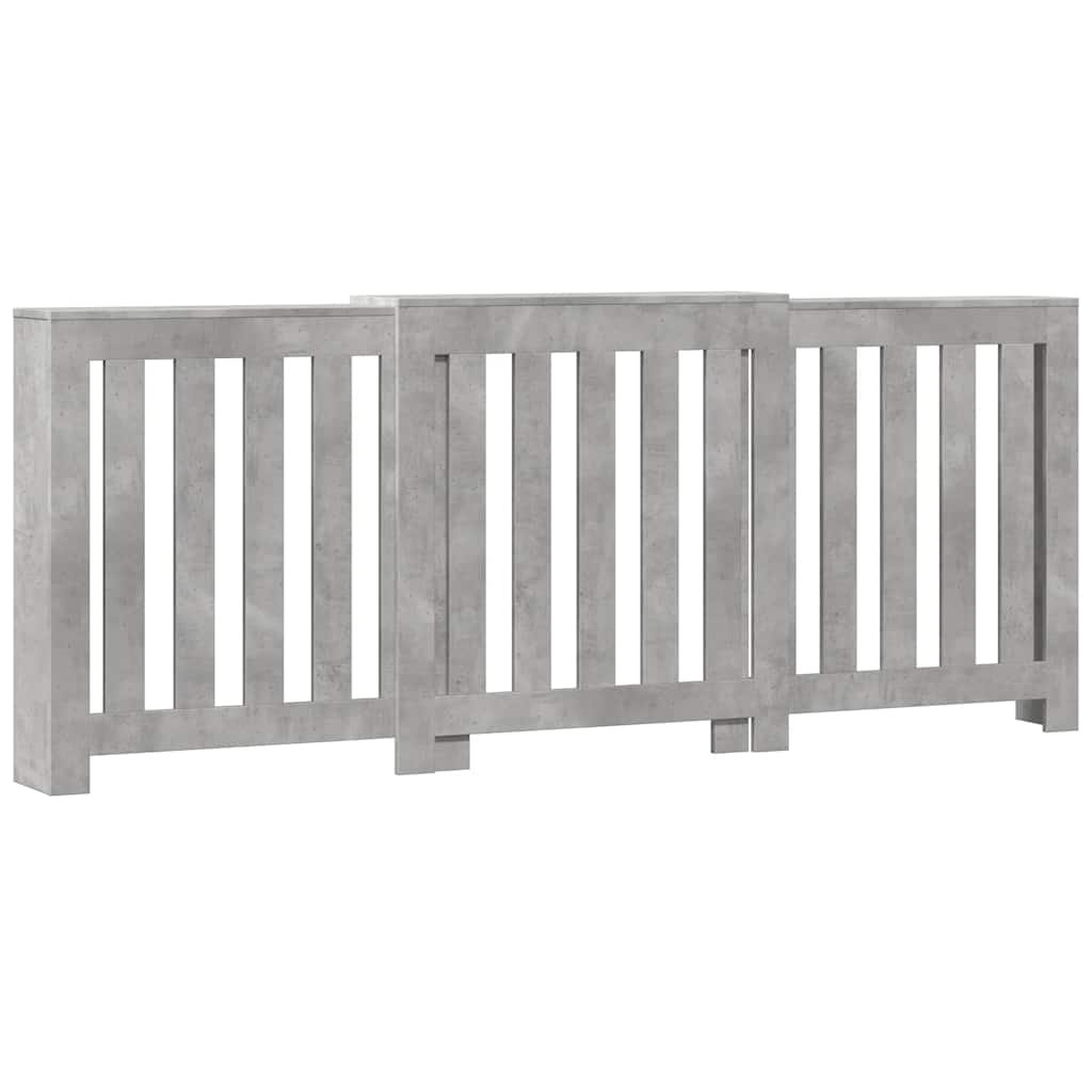 Radiator Cover Concrete Grey 205x21.5x83.5 cm Engineered Wood