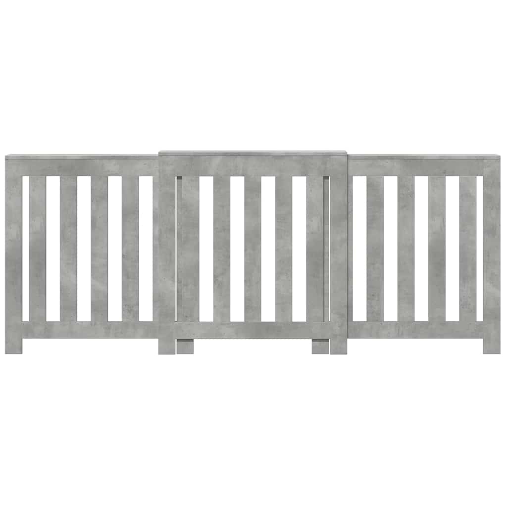 Radiator Cover Concrete Grey 205x21.5x83.5 cm Engineered Wood