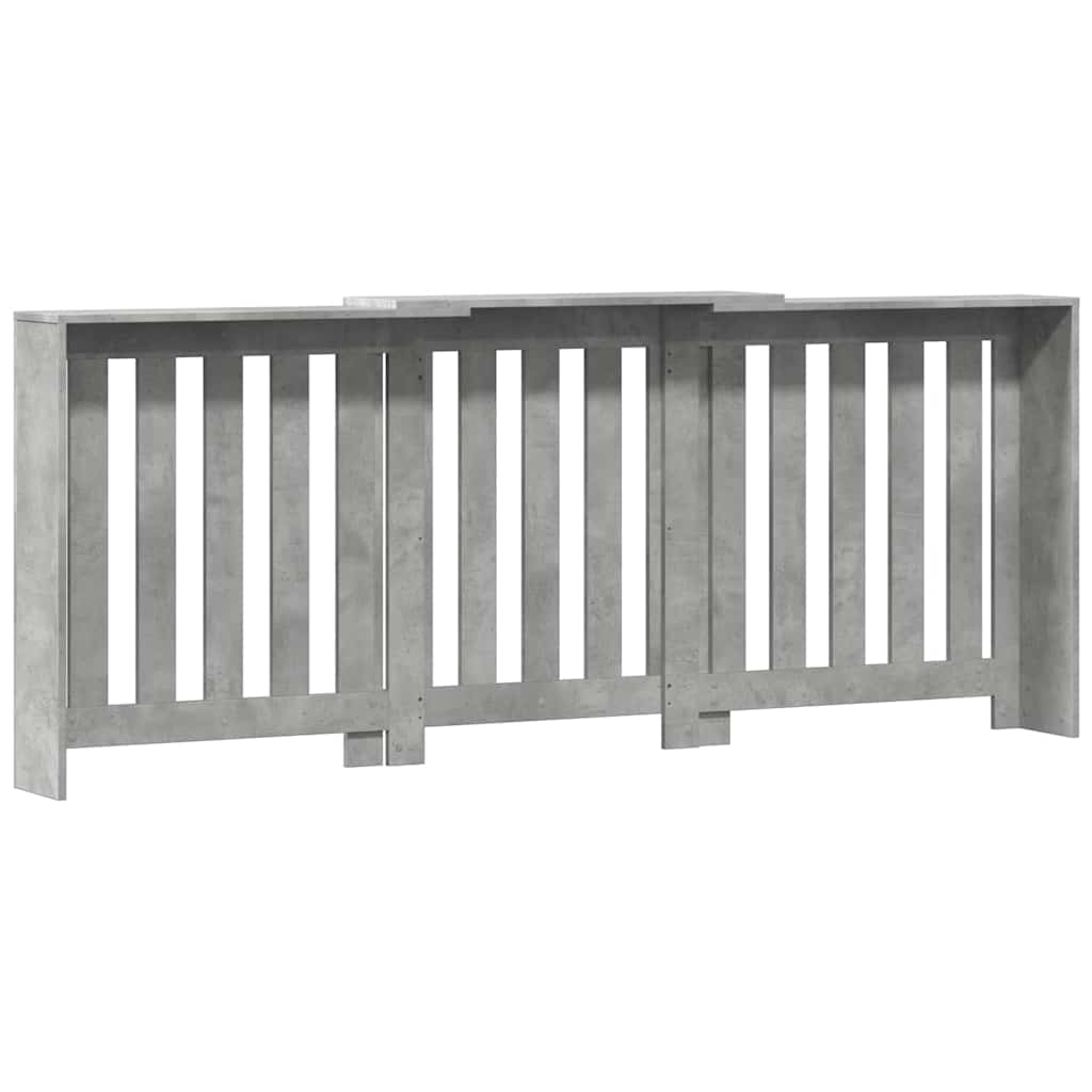 Radiator Cover Concrete Grey 205x21.5x83.5 cm Engineered Wood