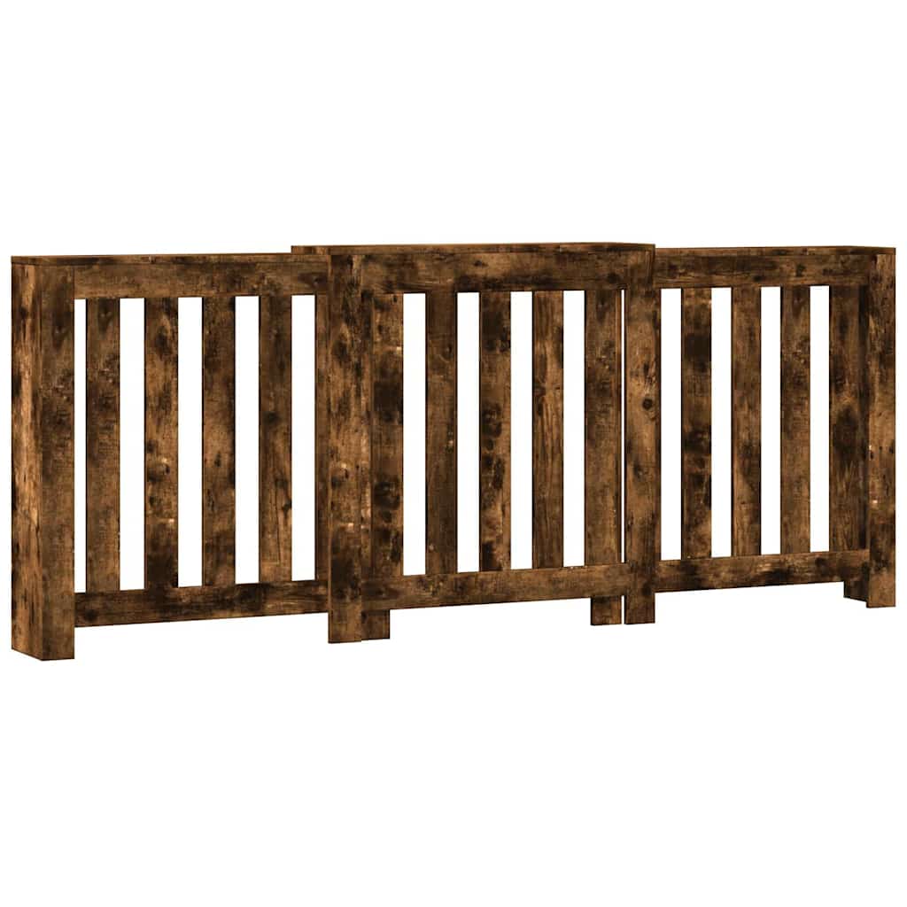 Radiator Cover Smoked Oak 205x21,5x83,5 cm Engineered Wood