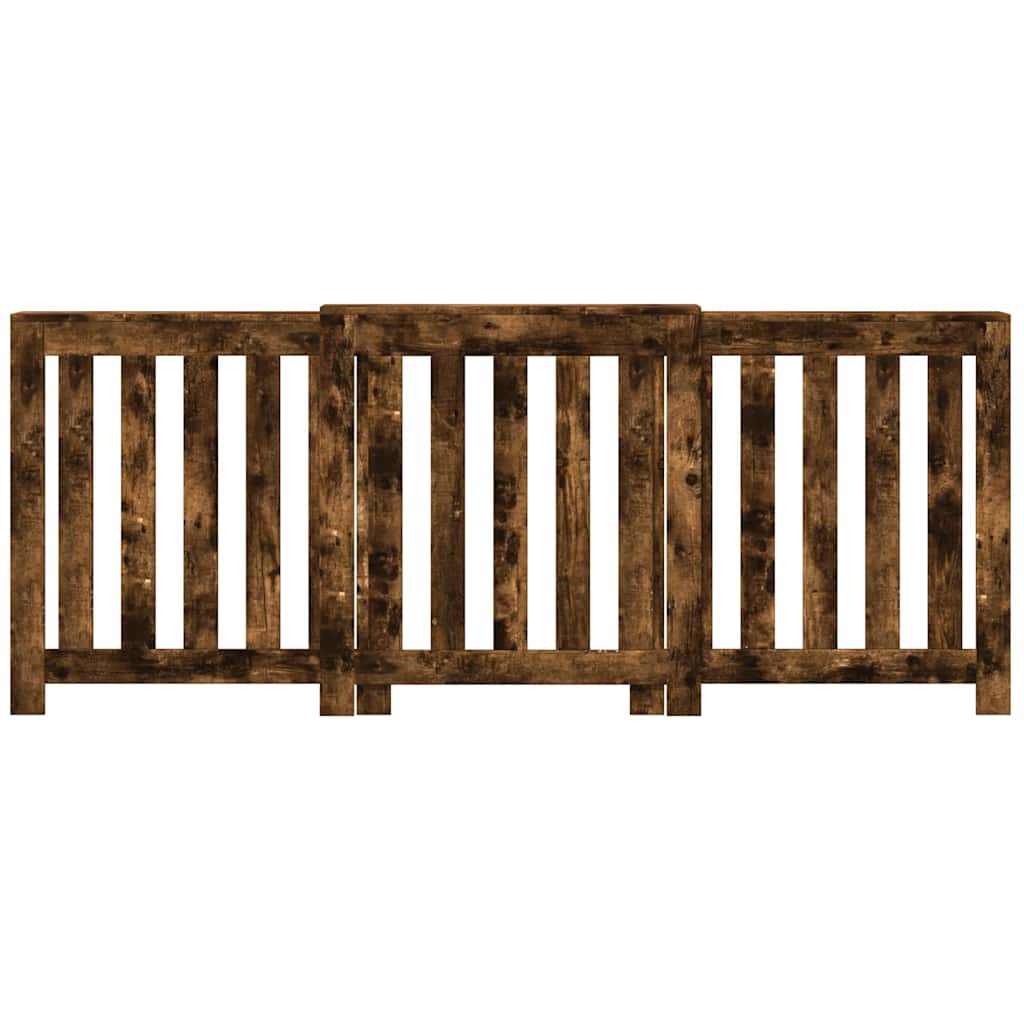 Radiator Cover Smoked Oak 205x21.5x83.5 cm Engineered Wood