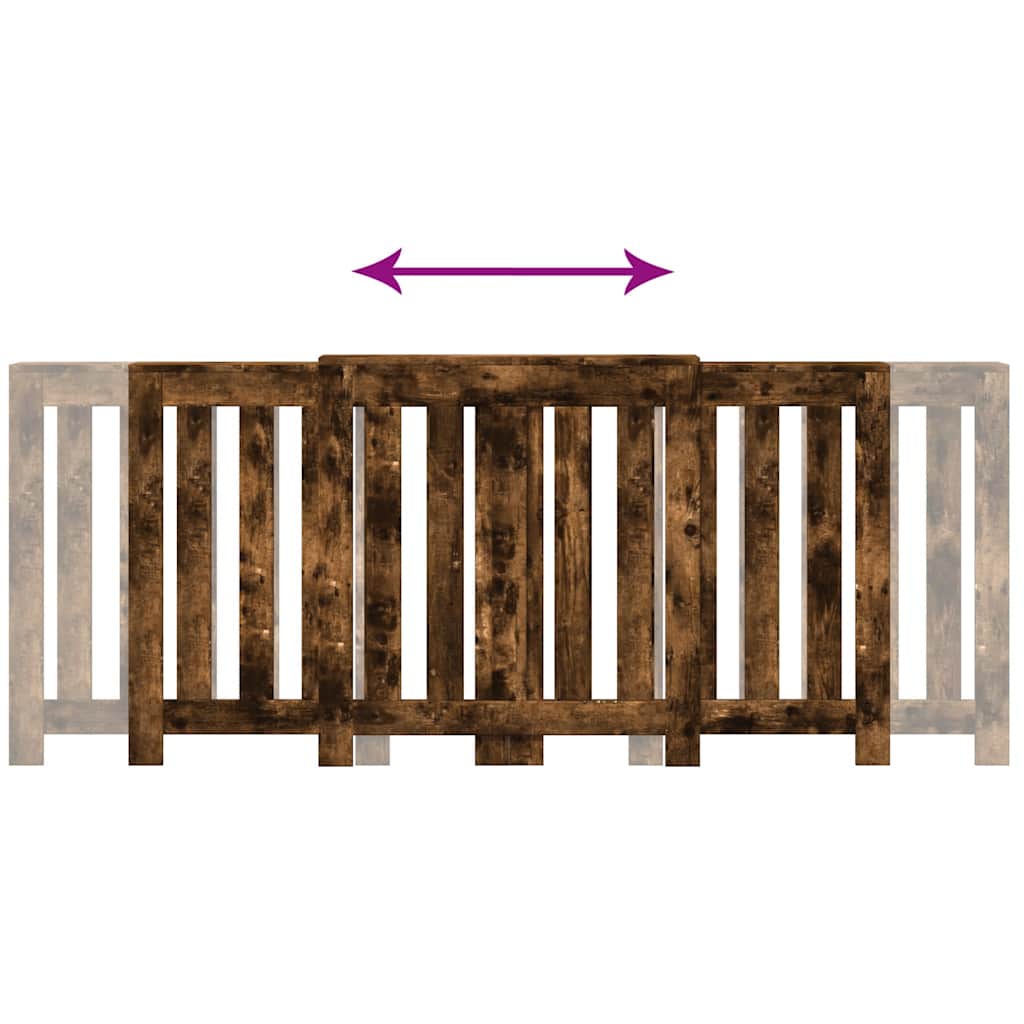 Radiator Cover Smoked Oak 205x21.5x83.5 cm Engineered Wood
