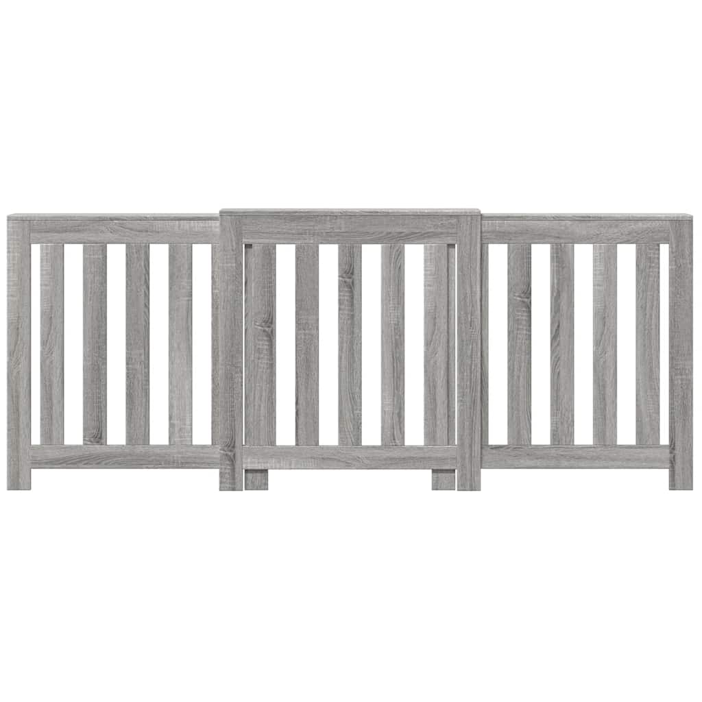 Radiator Cover Grey Sonoma 205x21.5x83.5 cm Engineered Wood
