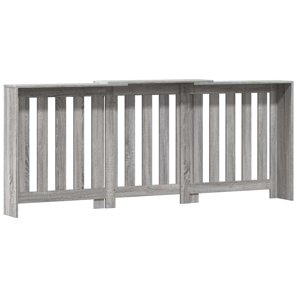 Radiator Cover Grey Sonoma 205x21.5x83.5 cm Engineered Wood