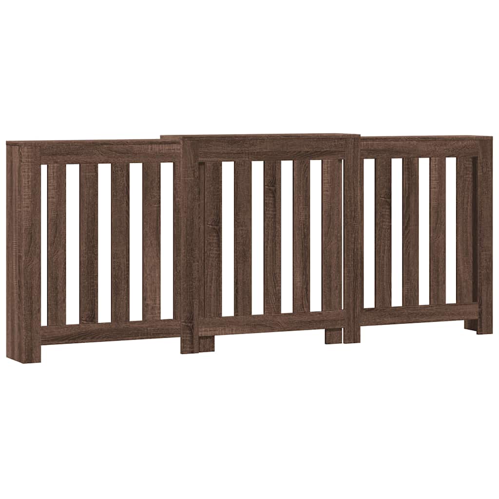 Radiator Cover Brown Oak 205x21,5x83,5 cm Engineered Wood