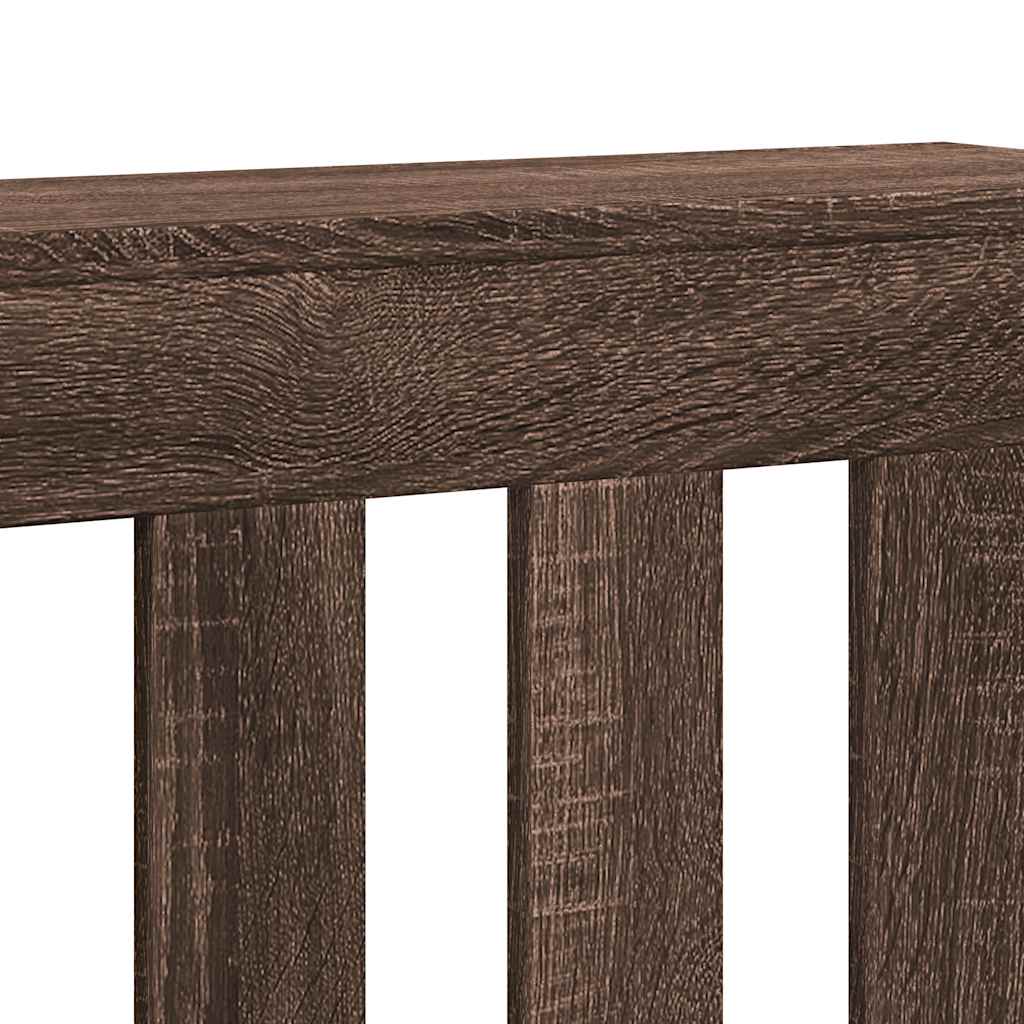 Radiator Cover Brown Oak 205x21,5x83,5 cm Engineered Wood