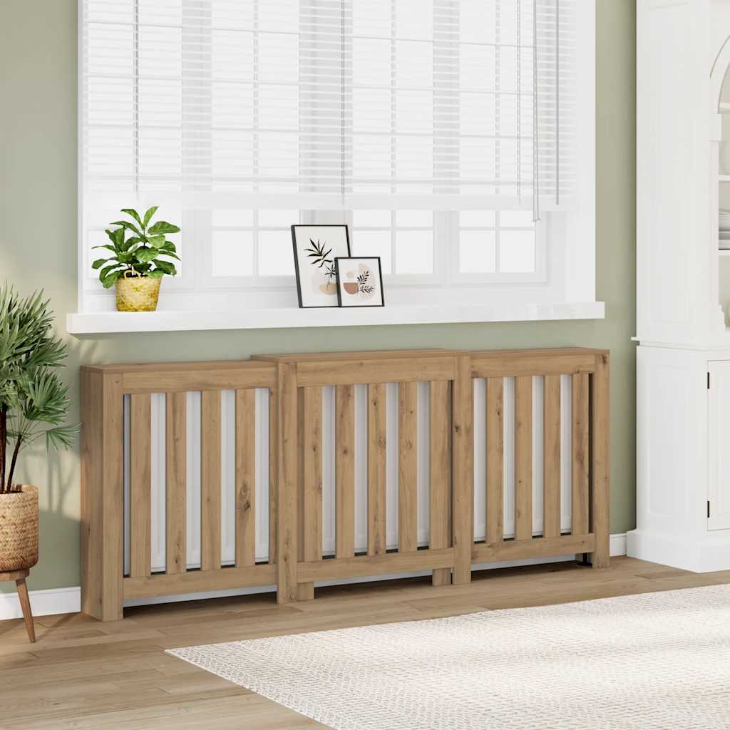 Radiator Cover Artisian Oak 205x21.5x83.5 cm Engineered Wood