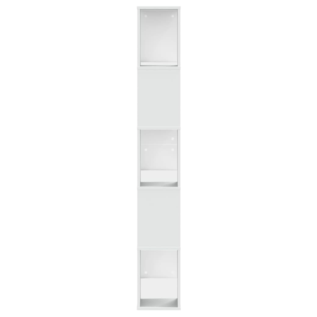Bookcase 5-Tier White 80,5x23,5x162,5 cm Engineered Wood