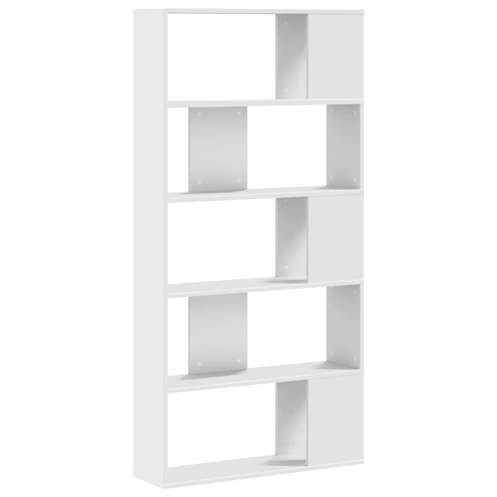 Bookcase 5-Tier White 80,5x23,5x162,5 cm Engineered Wood