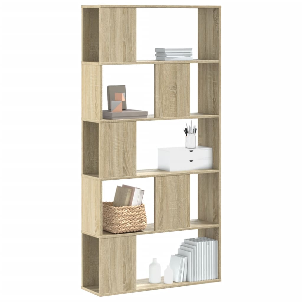 Bookcase 5-Tier Sonoma Oak 80,5x23,5x162,5 cm Engineered Wood