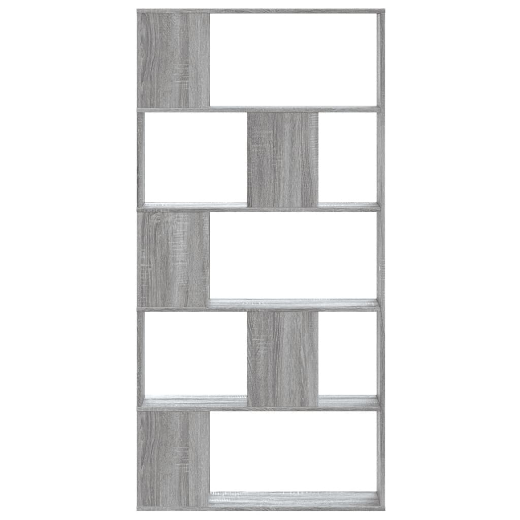 Bookcase 5-Tier Grey Sonoma 80,5x23,5x162,5 cm Engineered Wood