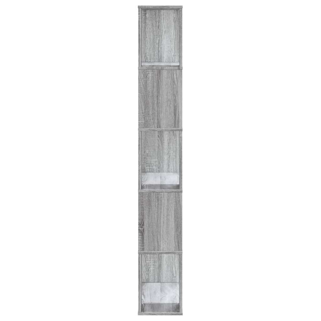 Bookcase 5-Tier Grey Sonoma 80,5x23,5x162,5 cm Engineered Wood