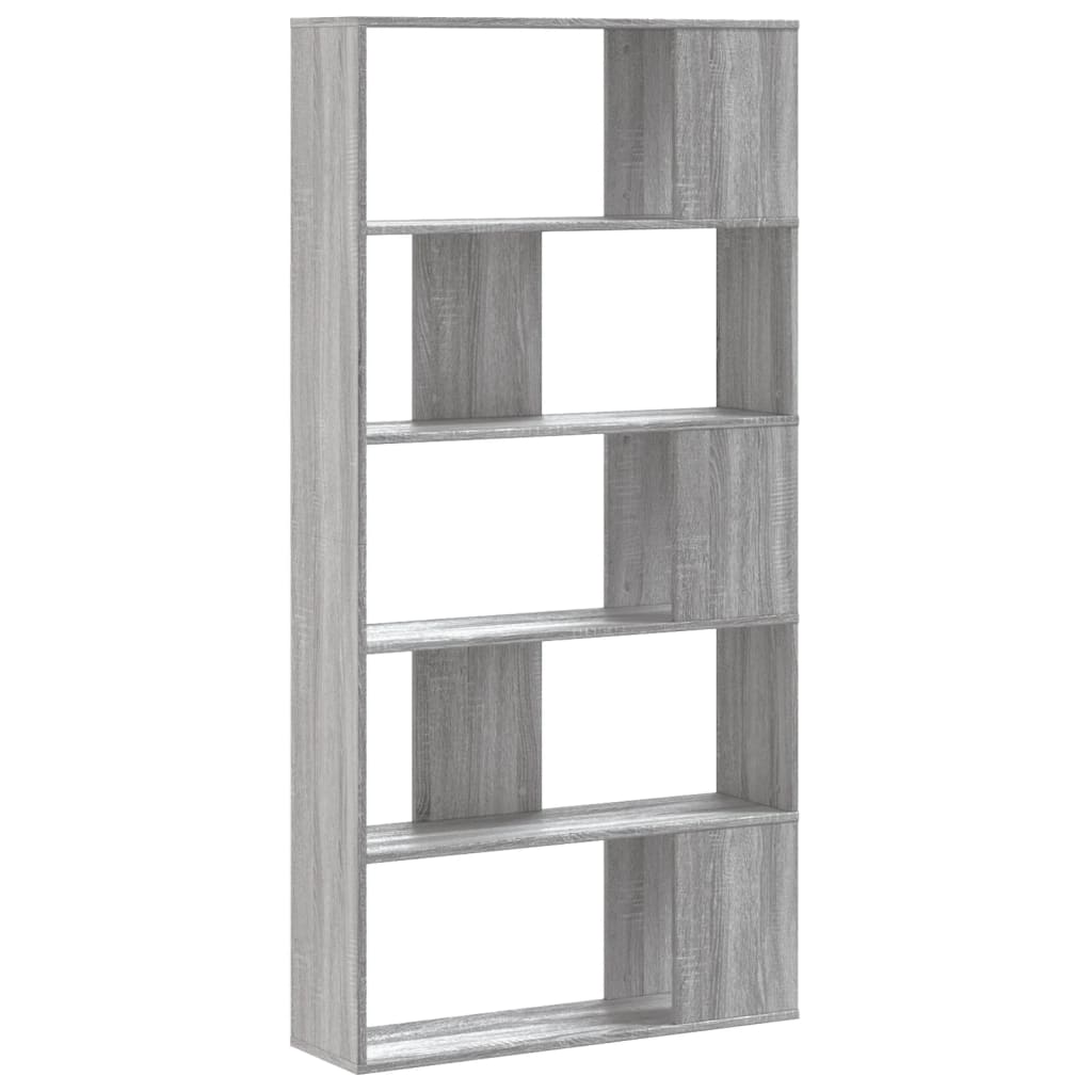 Bookcase 5-Tier Grey Sonoma 80,5x23,5x162,5 cm Engineered Wood
