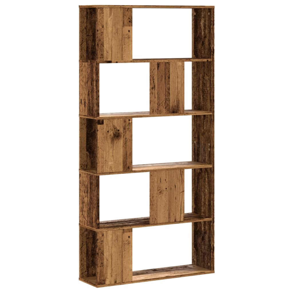 Bookcase 5-Tier Old Wood 80,5x23,5x162,5 cm Engineered Wood