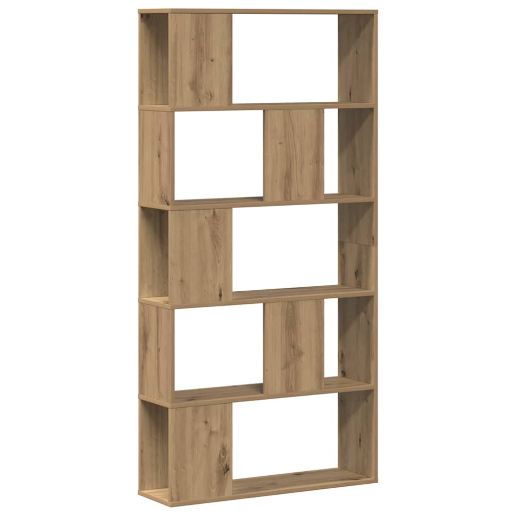 Bookcase 5-Tier Artisian Oak 80,5x23,5x162,5 cm Engineered Wood