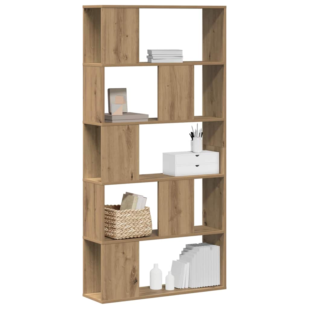 Bookcase 5-Tier Artisian Oak 80,5x23,5x162,5 cm Engineered Wood