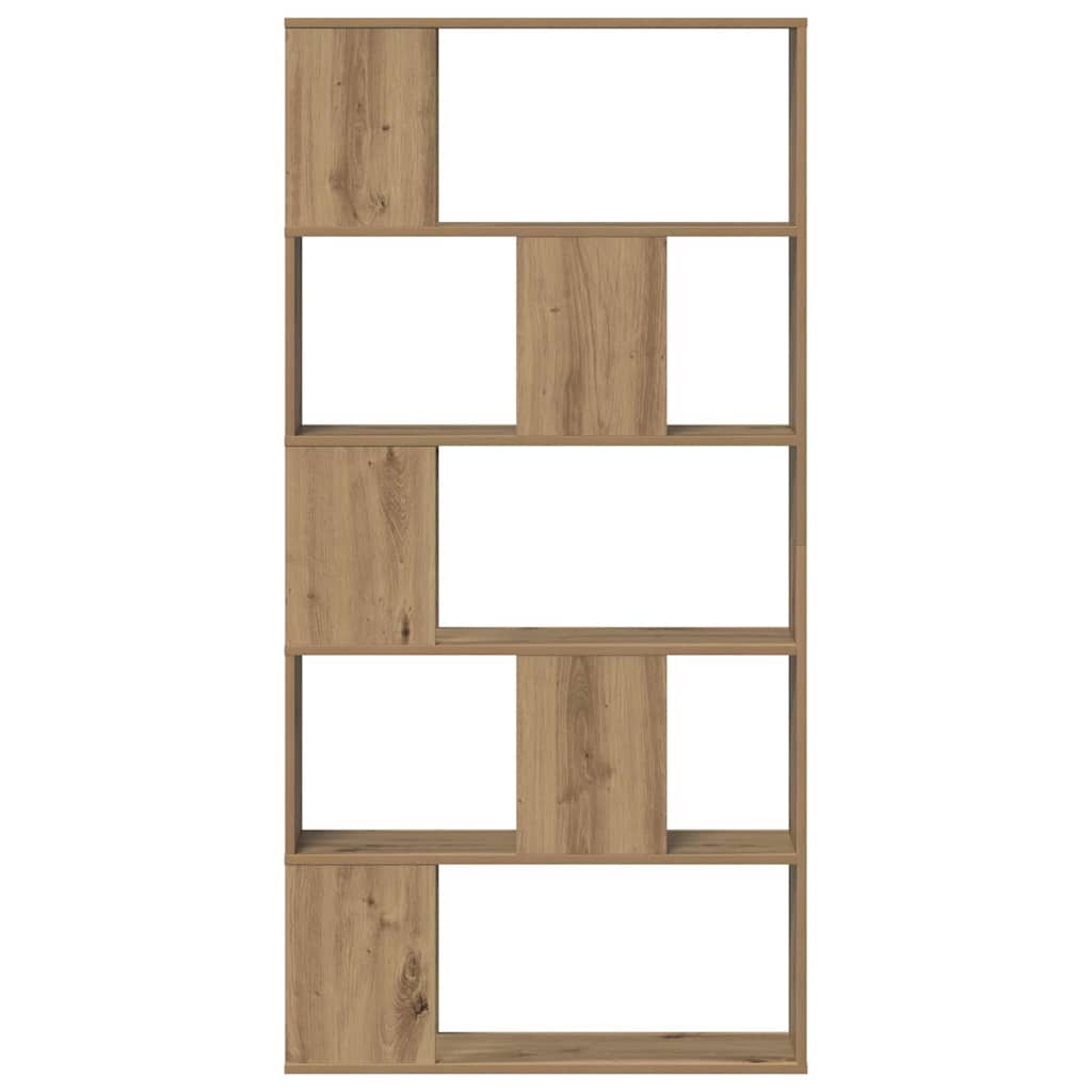 Bookcase 5-Tier Artisian Oak 80,5x23,5x162,5 cm Engineered Wood