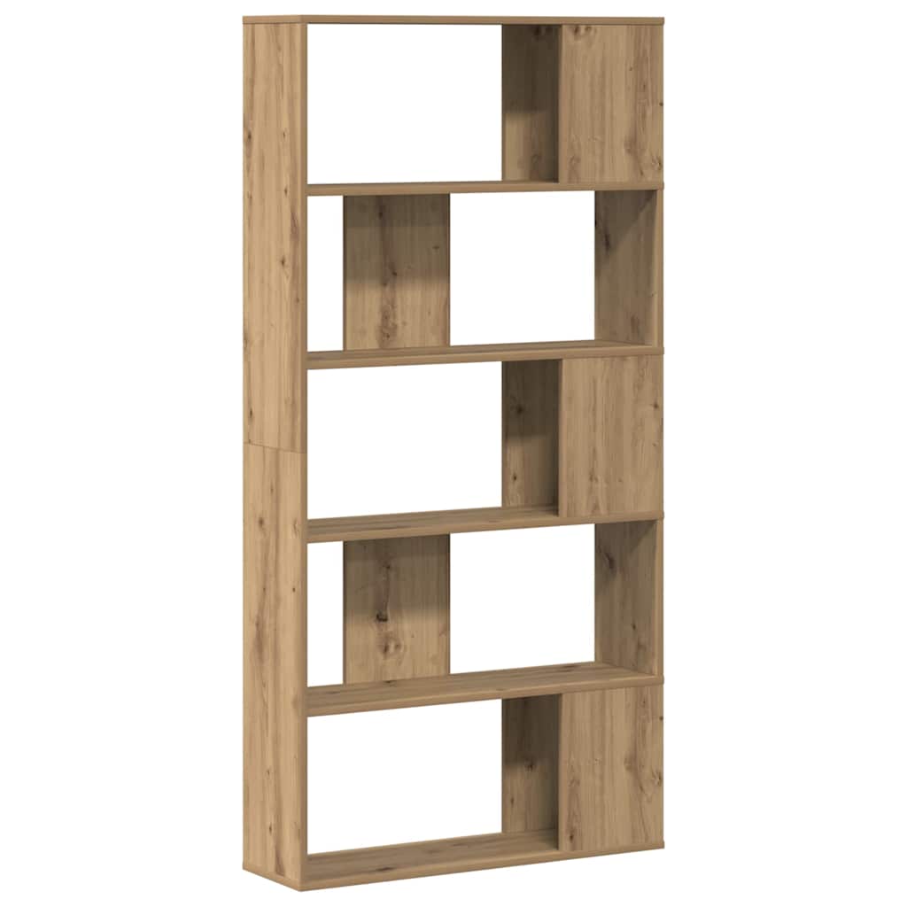 Bookcase 5-Tier Artisian Oak 80,5x23,5x162,5 cm Engineered Wood