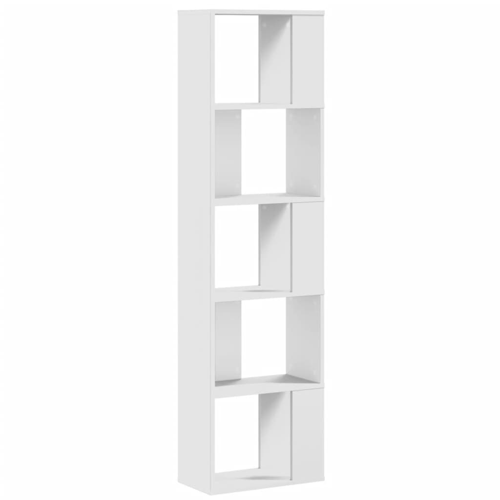 vidaXL Bookcase 5-Tier White 45x23.5x162.5 cm Engineered Wood