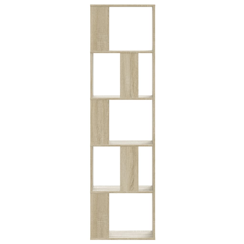Bookcase 5-Tier Sonoma Oak 45x23,5x162,5 cm Engineered Wood