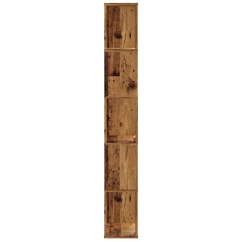 Bookcase 5-Tier Old Wood 45x23,5x162,5 cm Engineered Wood