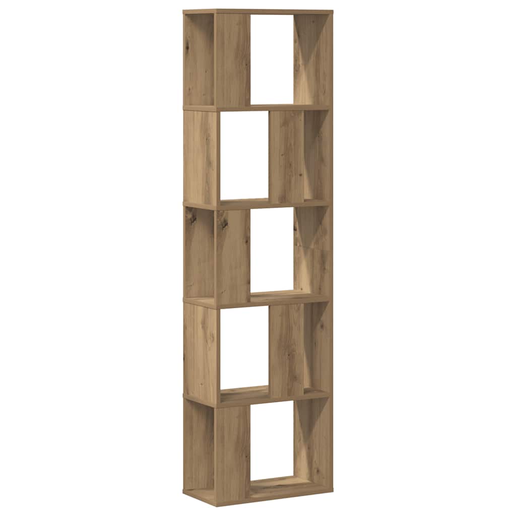 Bookcase 5-Tier Artisian Oak 45x23,5x162,5 cm Engineered Wood