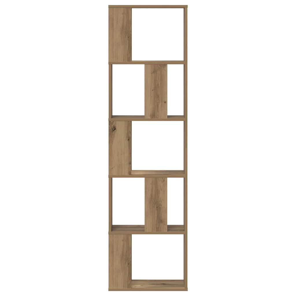 Bookcase 5-Tier Artisian Oak 45x23,5x162,5 cm Engineered Wood