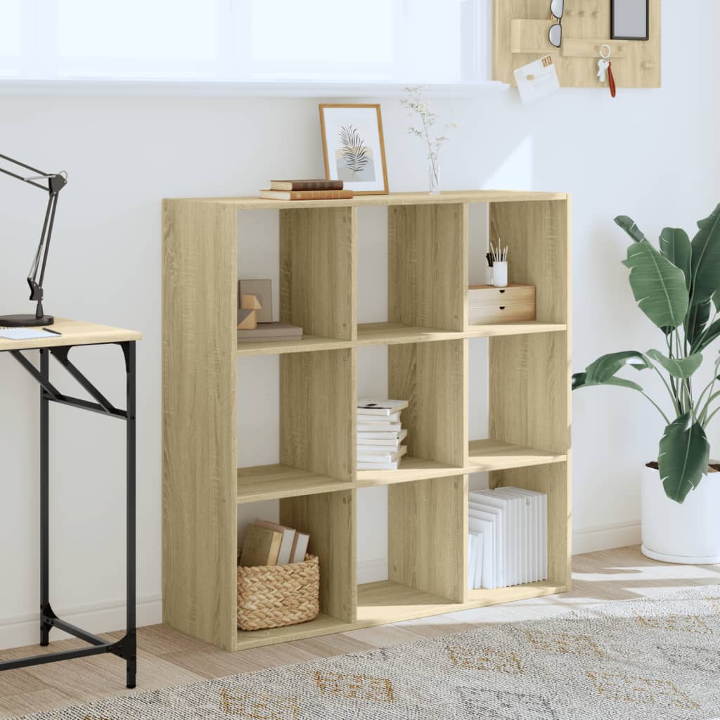 vidaXL Bookcase Sonoma Oak 102x32x102 cm Engineered Wood