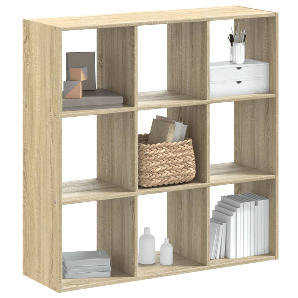 vidaXL Bookcase Sonoma Oak 102x32x102 cm Engineered Wood