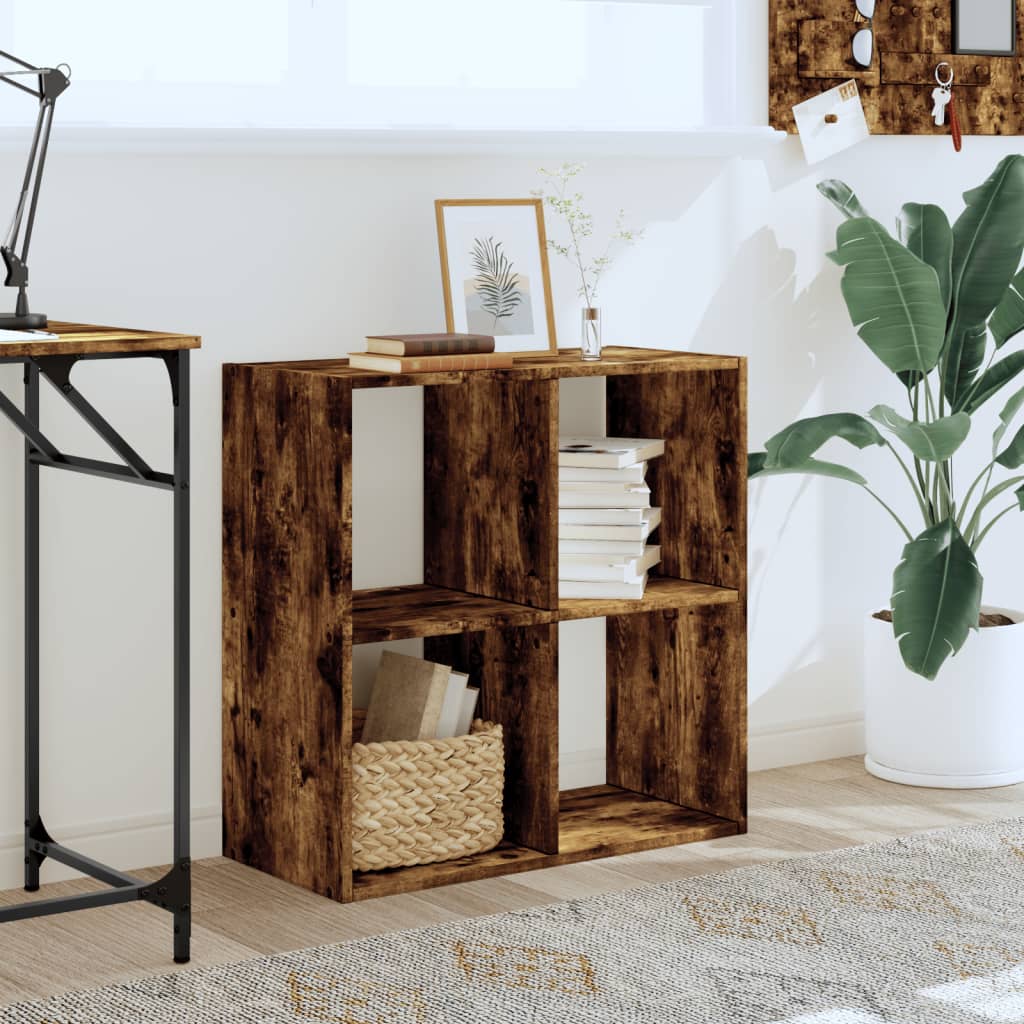 Bookcase Smoked Oak 68,5x32x68,5 cm Engineered Wood