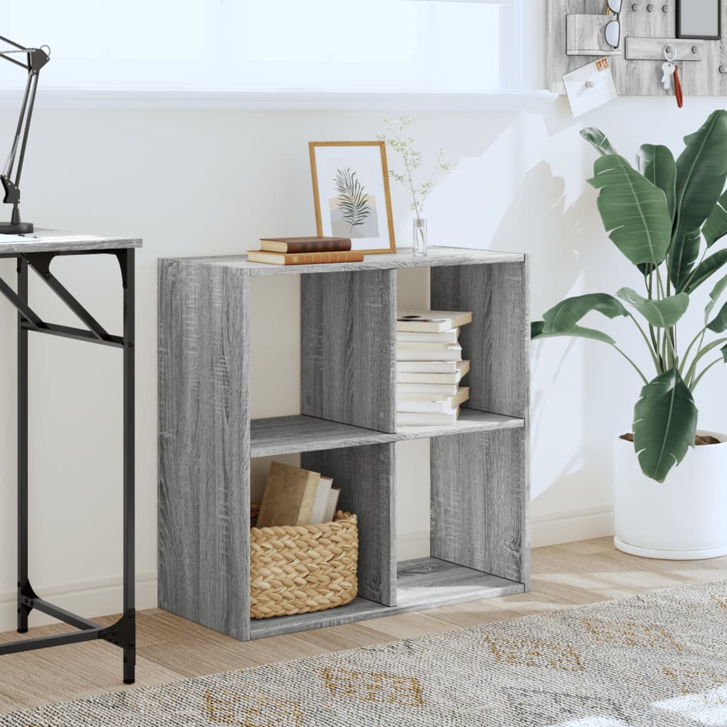 Bookcase Grey Sonoma 68,5x32x68,5 cm Engineered Wood