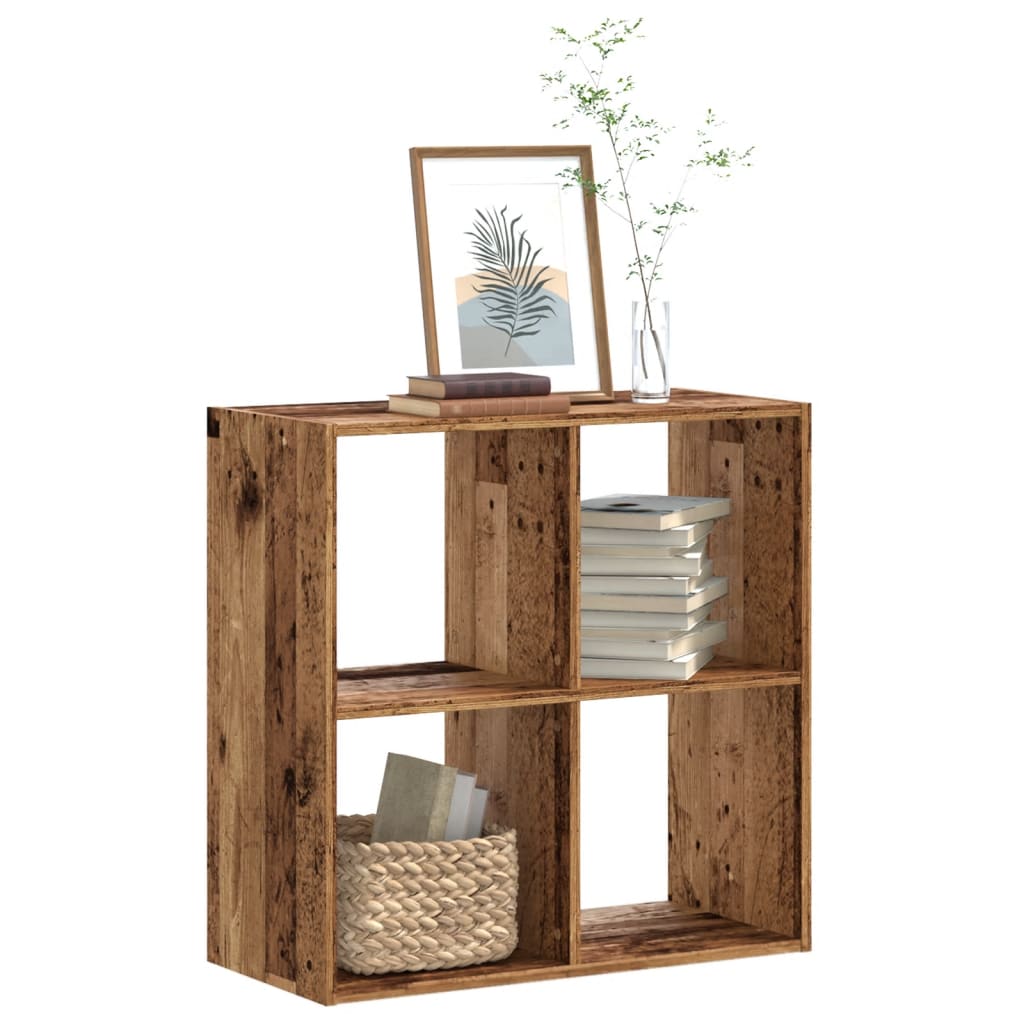 vidaXL Bookcase Old Wood 68.5x32x68.5 cm Engineered Wood