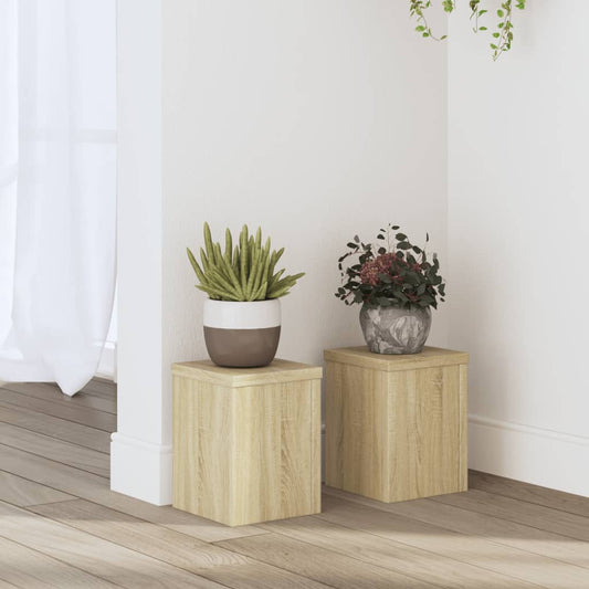 Plant Stand 2 pcs Sonoma Oak 15 x 15 x 20 cm Engineered Wood