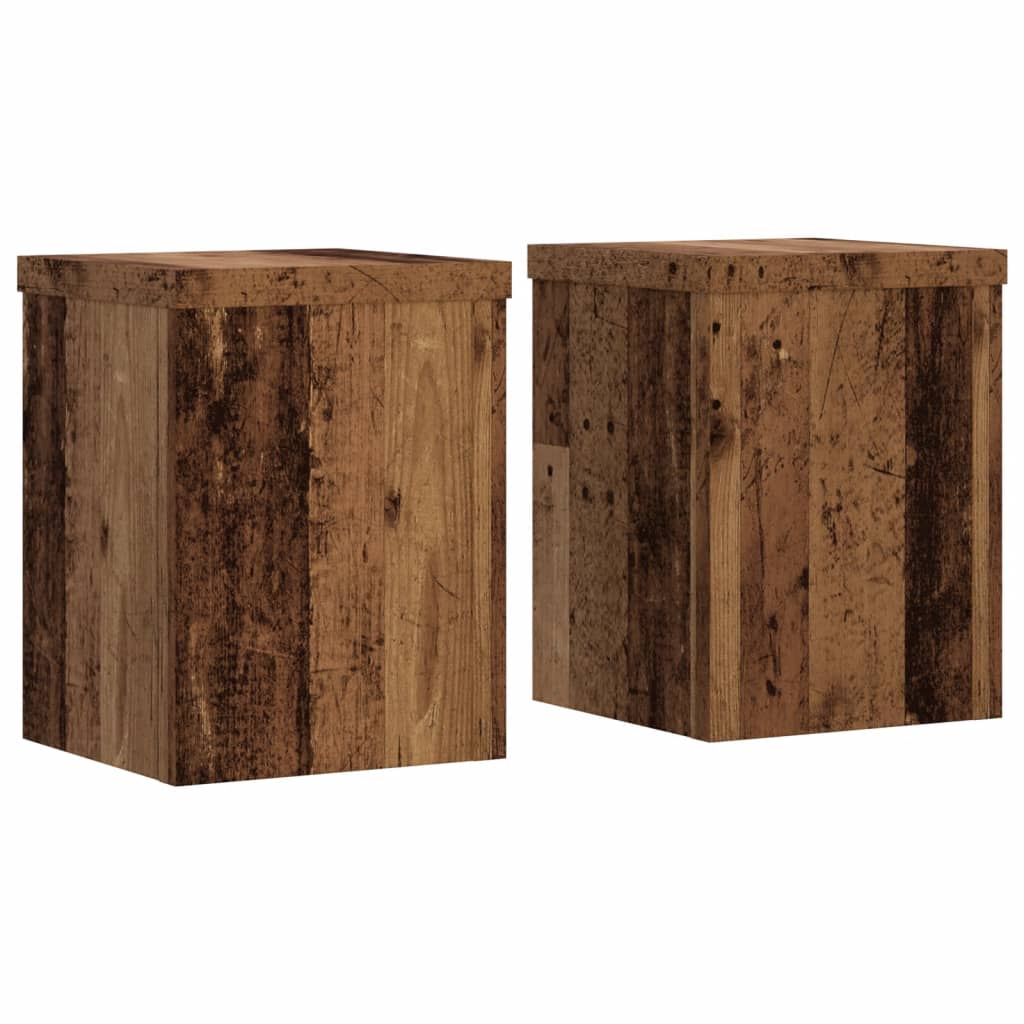 vidaXL Plant Stands 2 pcs Old Wood 15x15x20 cm Engineered Wood