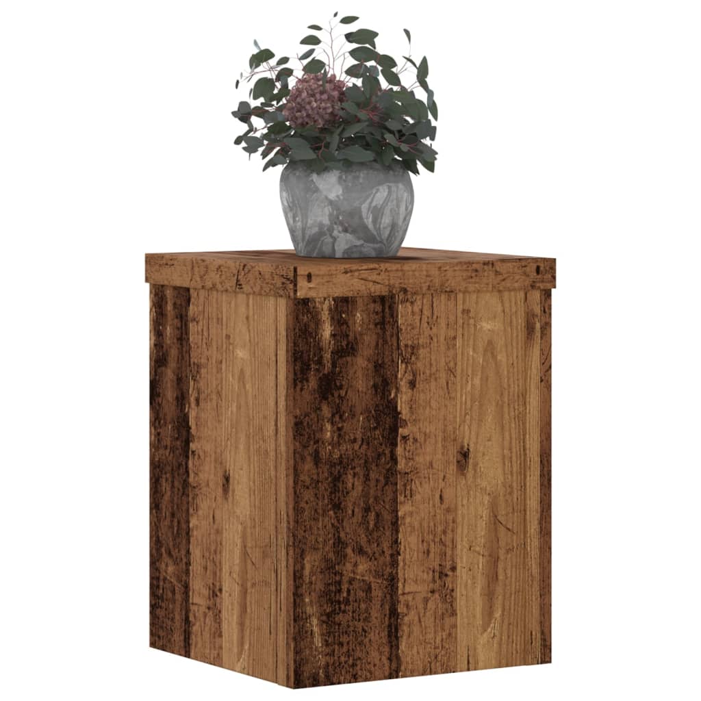 vidaXL Plant Stands 2 pcs Old Wood 15x15x20 cm Engineered Wood