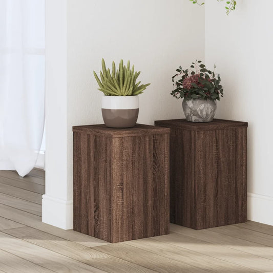 Plant Stand 2 pcs Brown Oak 20 x 20 x 30 cm Engineered Wood