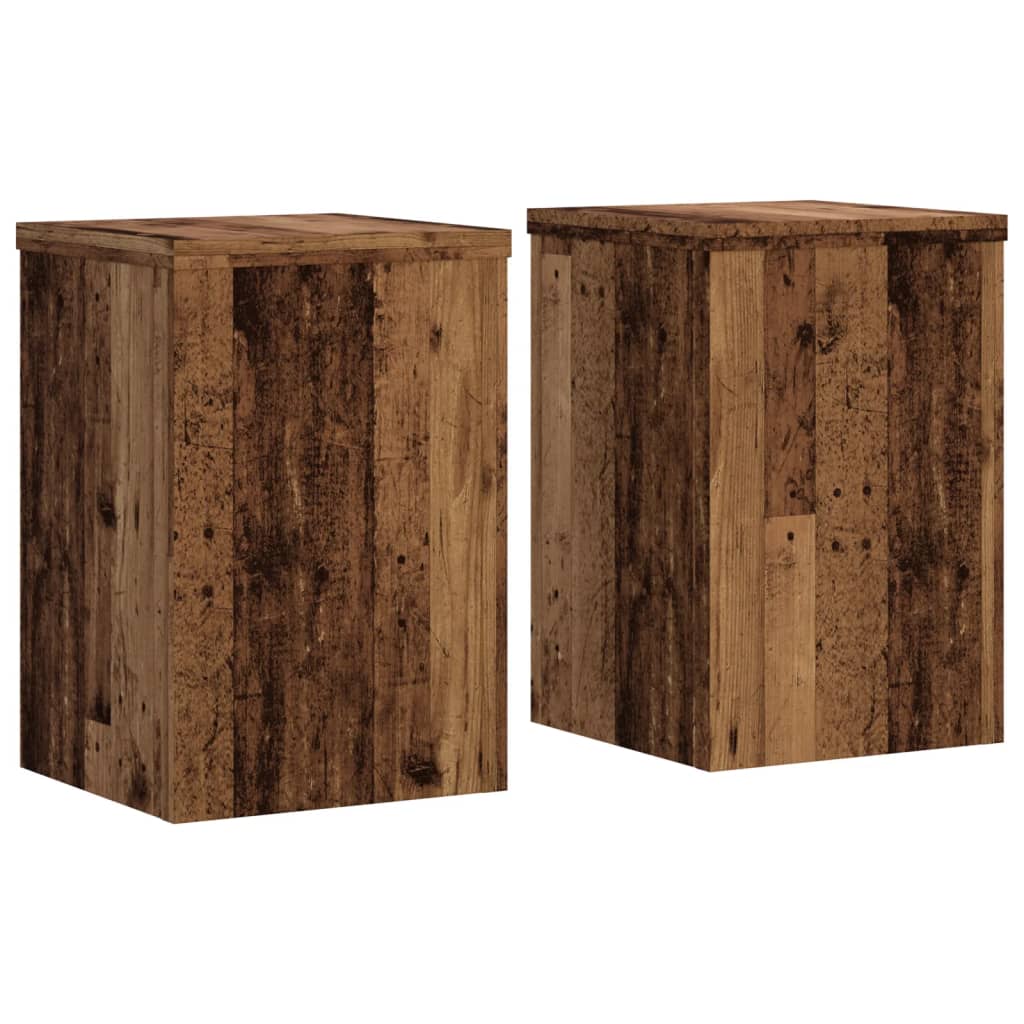 vidaXL Plant Stands 2 pcs Old Wood 20x20x30 cm Engineered Wood