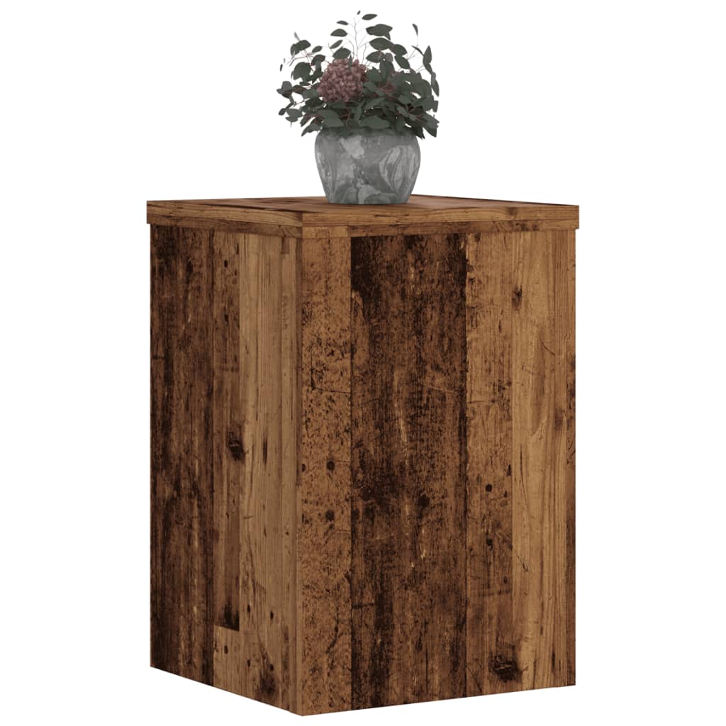 vidaXL Plant Stands 2 pcs Old Wood 20x20x30 cm Engineered Wood