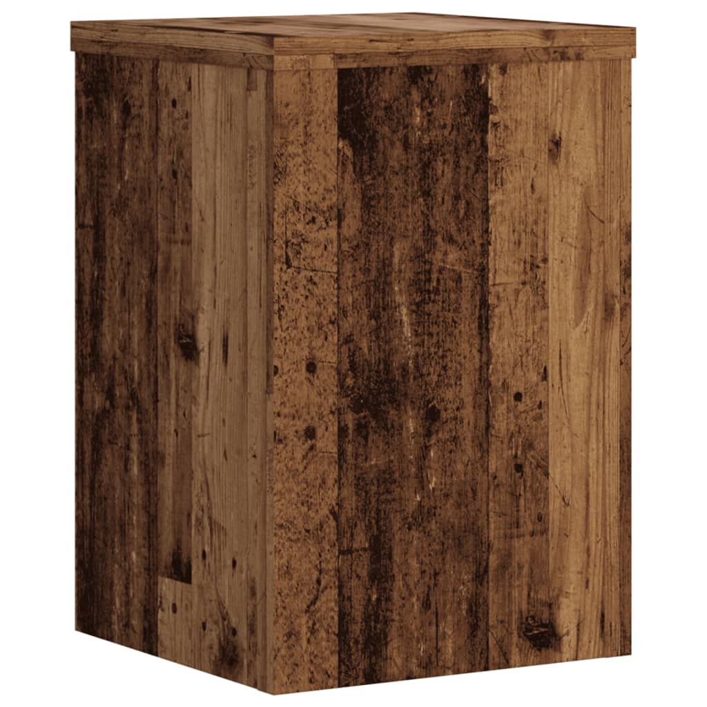 vidaXL Plant Stands 2 pcs Old Wood 20x20x30 cm Engineered Wood