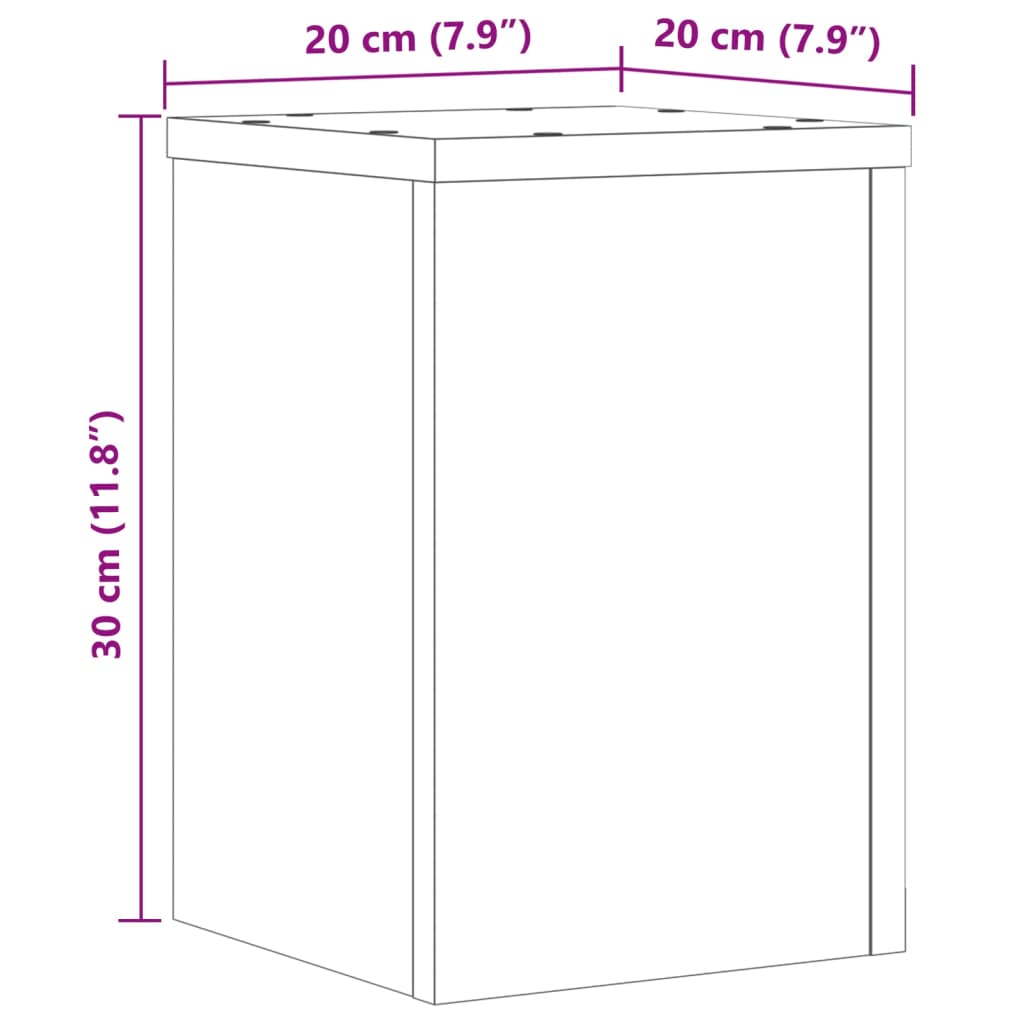 vidaXL Plant Stands 2 pcs Old Wood 20x20x30 cm Engineered Wood